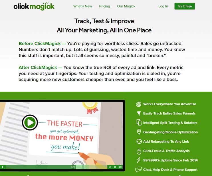 clickmagick all in one click tracking and affiliate link tracking tool